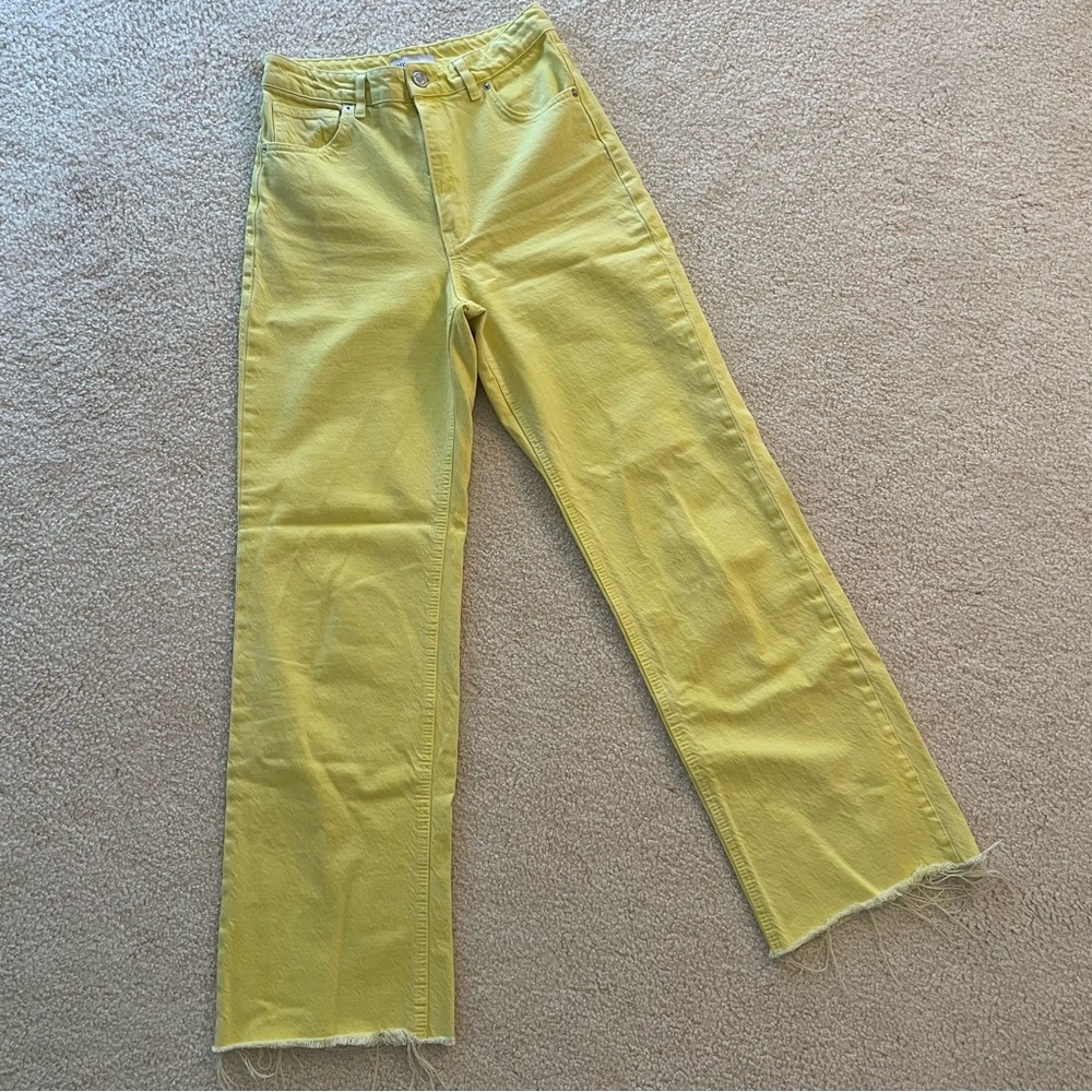 🌻 Yellow Zara High Rise Wide Leg Jeans 🌻